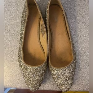 Gold and Silver sparkly flats